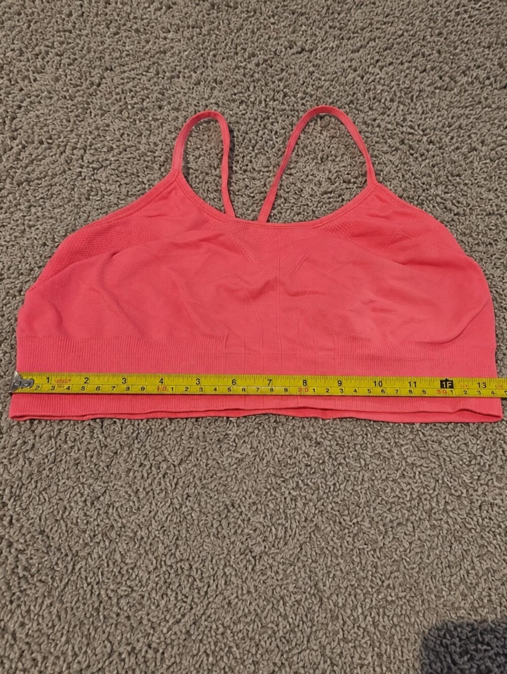 Champion Seamless Sports Bra Coral Pink XL Low Impact Strappy Back - Picture 11 of 11